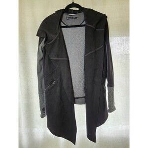 Blanc Noir Sleeper Drape Front  Cotton Jacket SZ M Quilted Athliesure Jacket